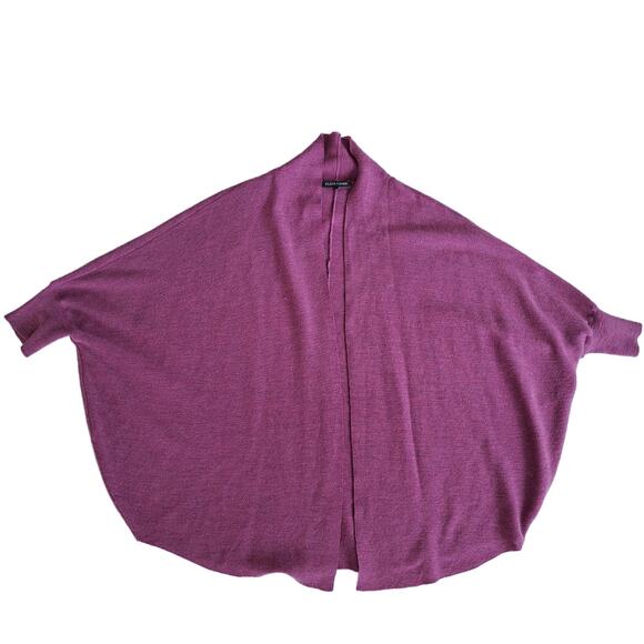 EILEEN FISHER Merino Wool Cardigan Cocoon Sweater Purple Melange Dolman Boxy - Picture 5 of 8